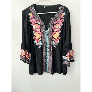 andree by unit Woman's Blouse Bohemian Hippie Peasant Festival Hippie M Black